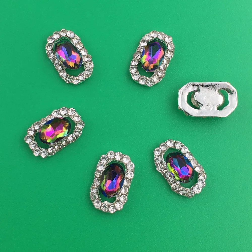 

LEAMX 10pcs/pack New High Quality AB Rhinestone Alloy Nail Art Decorations Glitter Charm 3D Nail Jewelry DIY Manicure Supplies