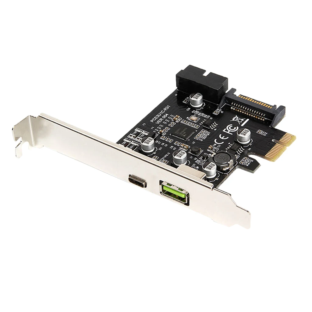 Плата расширения PCI e к USB3.1 Type C/PCIe USB 2.4A Быстрая зарядка + 19PIN E адаптеру c|Платы