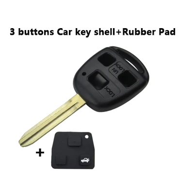 B Чехол для ключа автомобиля OkeyTech 2/3 BTN для Toyota Yaris Prado Tarago Camry Corolla TOY43 Blade+ резиновый кнопочный коврик+ переключатели - Количество кнопок: B