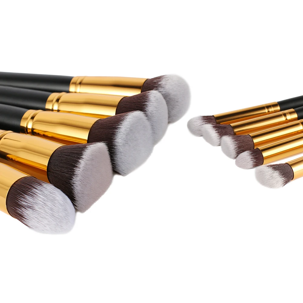 Jessup бренд 10 шт. черный/золотой кисти для макияжа Кисти красота основа