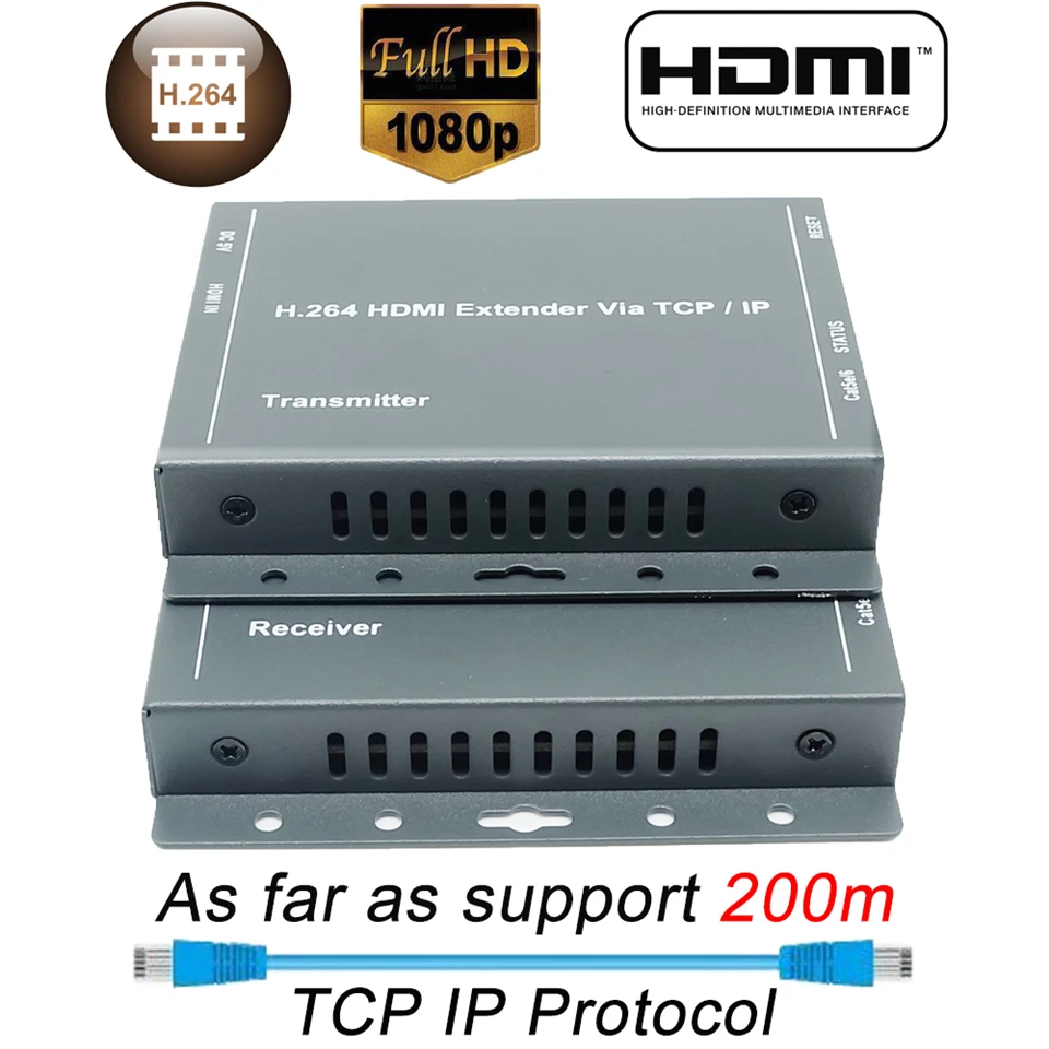 660ft лучше чем HDBitT H.264 HDMI удлинитель по TCP IP ИК от Ethernet RJ45 CAT5/5e/6 кабель как