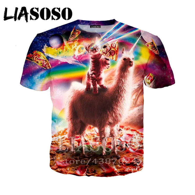 LIASOSO футболка Объёмный рисунок (3D принт) Мужская и женская уличная одежда с