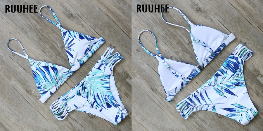 RUUHEE, сексуальный бикини, купальник, женский, Леопардовый, бикини, набор,, купальный костюм, пуш-ап, женская летняя пляжная одежда, с подкладкой, бикини