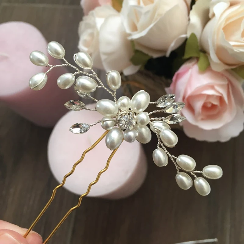 Prom Festival Wedding Hairpin Beautiful Floral Headdress Plait Hair Clip Accessories