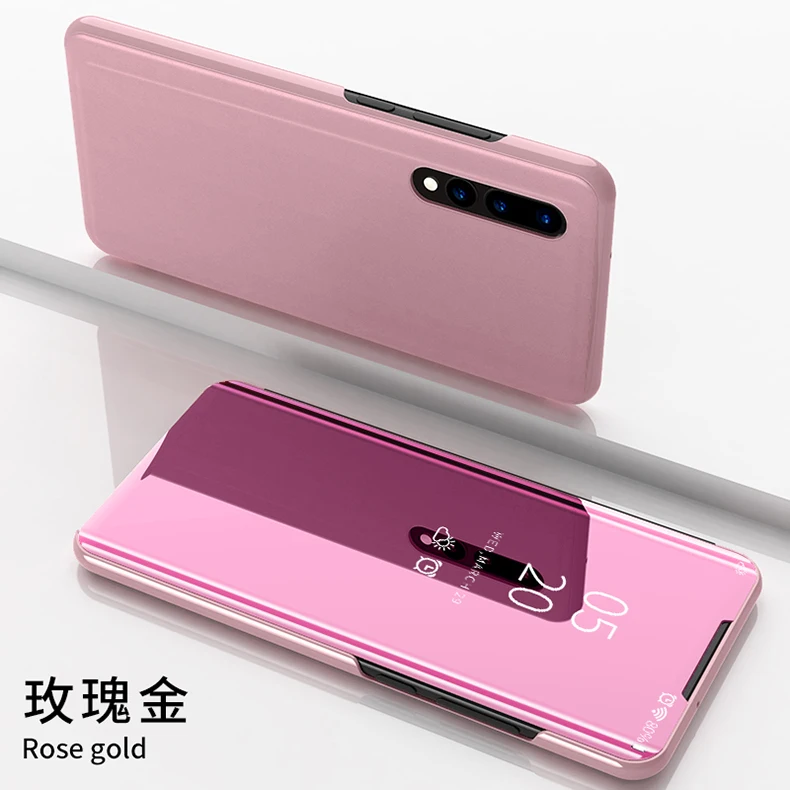 Зеркальный флип-чехол для huawei P30 Pro P20 Lite Honor20 Mate20, чехол, умный прозрачный кожаный чехол с подставкой 360, полная защита, роскошный чехол