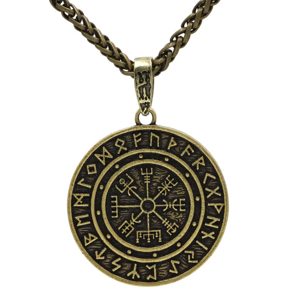DASHI винтажный Valknut языческий амулет Vegvisir Viking восковой шнур скандинавский