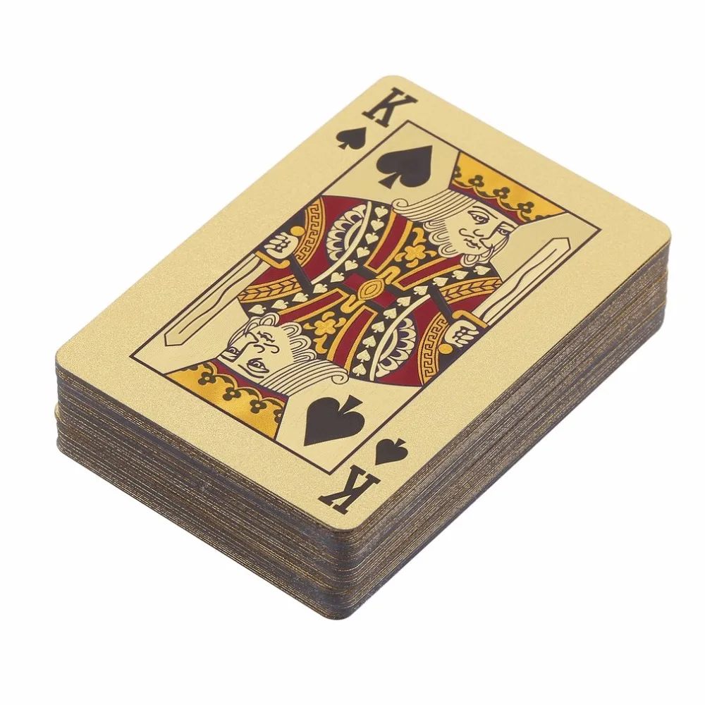 Покерные карты PET/PVC водостойкие Пластиковые роскошные покрытые фольгой