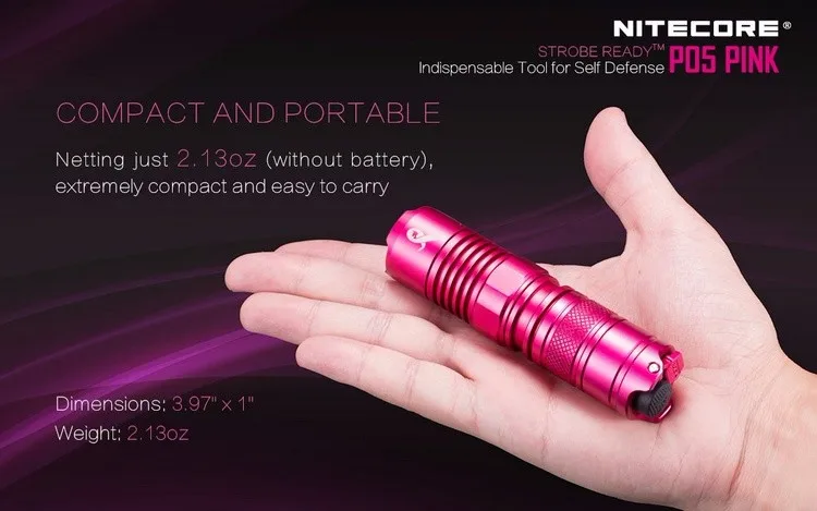 Скидка NITECORE P05 2 цвета CREE U2 светодиодный военный точный фонарик для самообороны без батареи