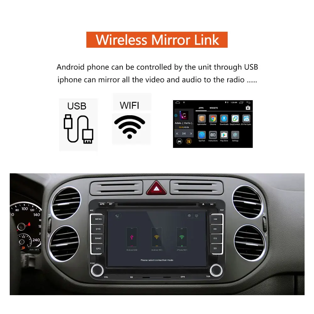 AMPrime автомобиль 2 Din Android мультимедиа плеер Автомобильный для Volkswagen Golf Passat B6 B7