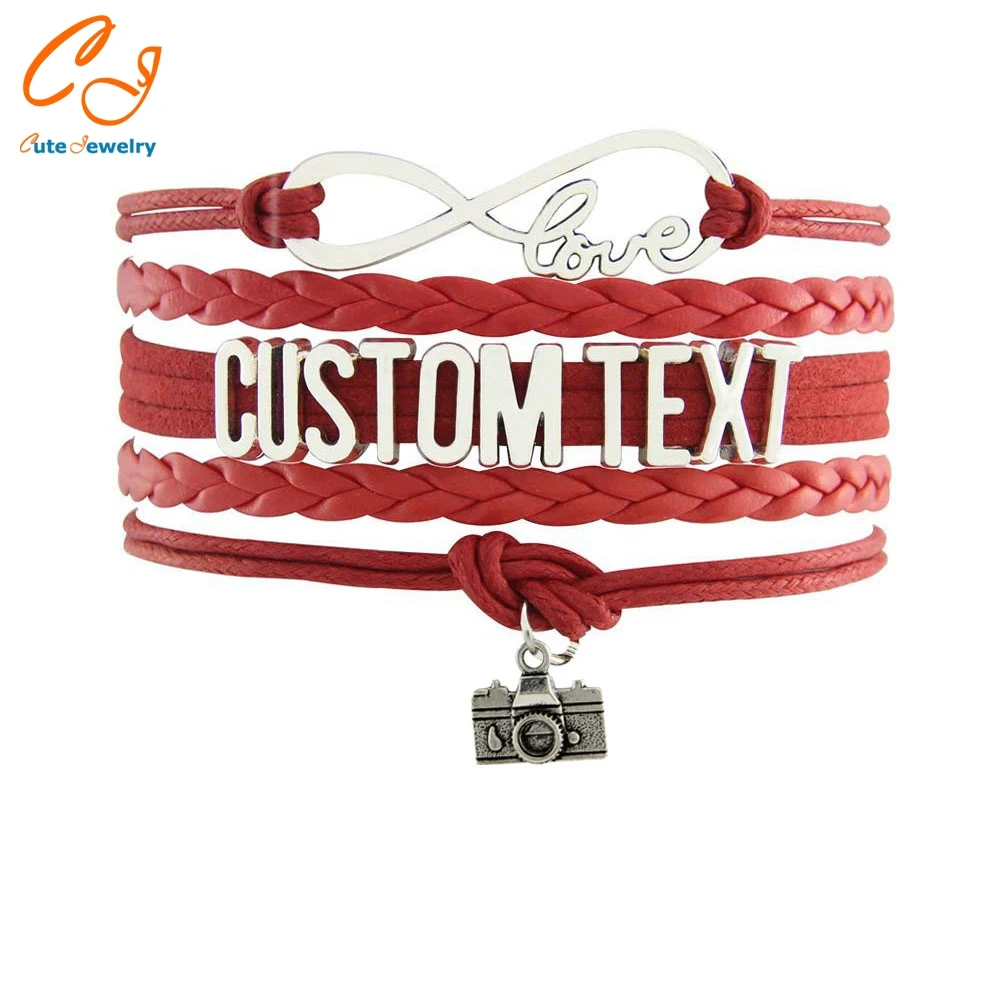 Новые модные ювелирные изделия Бесконечность браслет на заказ цвет текста