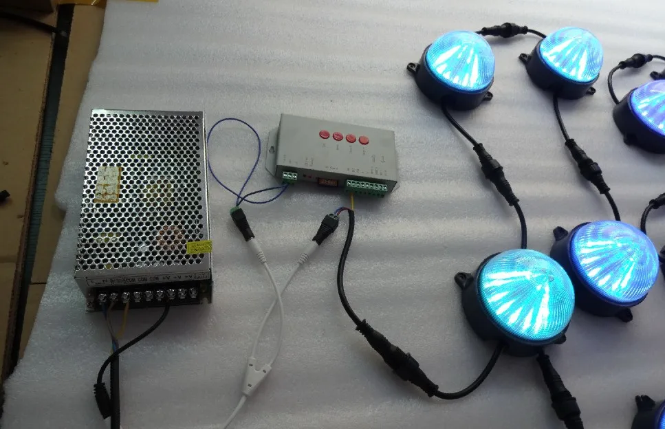 DC24V WS2811 круглый модуль пикселей 12 шт. 5050 SMD rgb led внутри 2 88 Вт IP68 Диаметр 100 мм Крышка