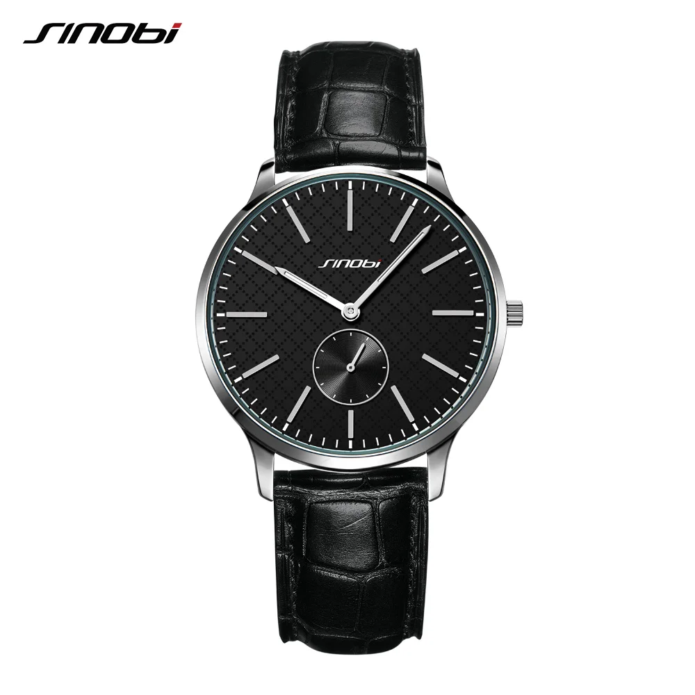 11S8193L04 Минималистичные черные модные часы SINOBI, дизайн, брендовые Роскошные наручные часы для мужчин и женщин, простые кварцевые часы для влюбленных - Цвет: 11S8193L04