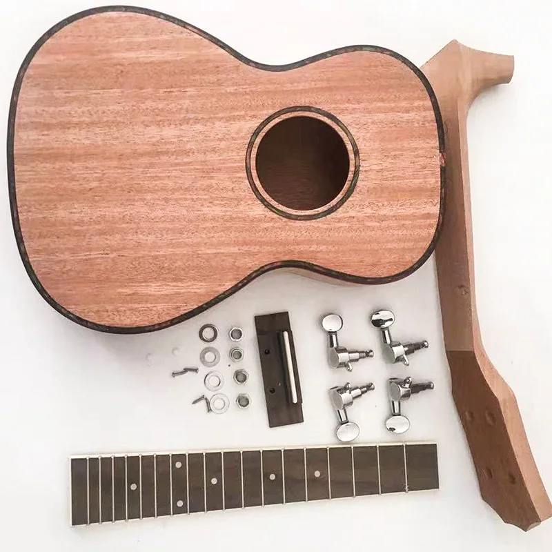 DIY 23 дюйма шпон красного дерева укулеле ручной сборки фортепиано окрашенные
