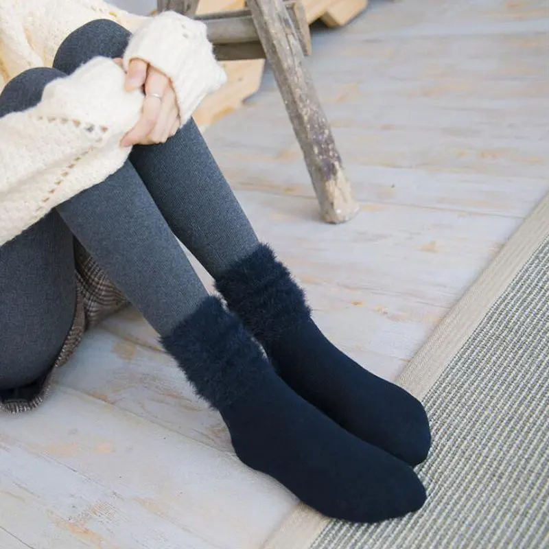

Autumn Winter Women Thicken Thermal Wool Cashmere Socks Seamless Boots Floor Sleeping Cotton Socks for Ladies