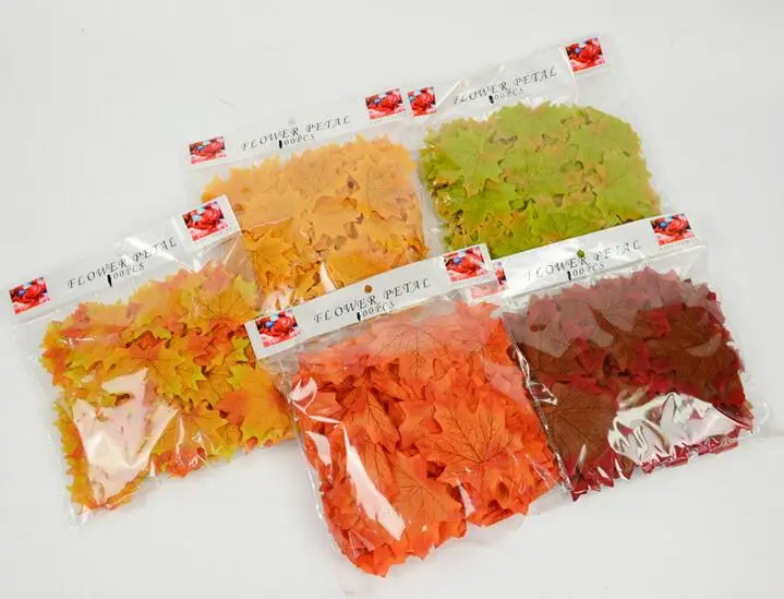 Новинка 100 шт. искусственная ткань кленовые листья разноцветный Осенний лист для