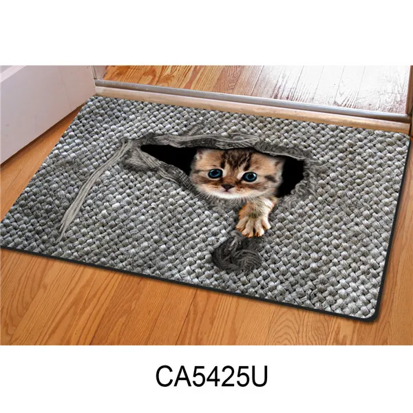 CA5425U HUGSIDEA Милые 3D животные Кошка Сова узор нескользящие для спальни гостиной пол ковры домашние наружные входные коврики - Цвет: CA5425U