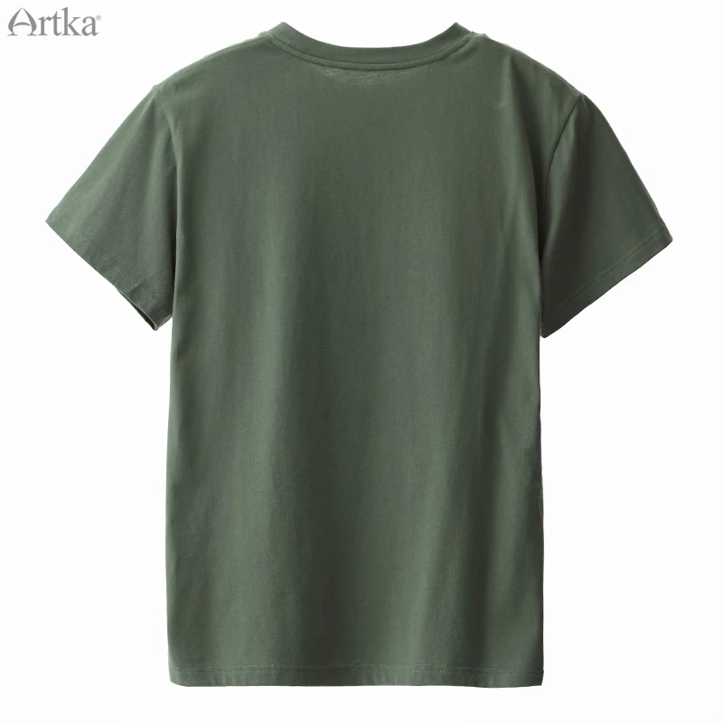 ARTKA, летняя новинка, женская футболка, короткий рукав, повседневная, свободная, o-образный вырез, хлопок, футболки с принтом парка Юрского периода, топы JT19006