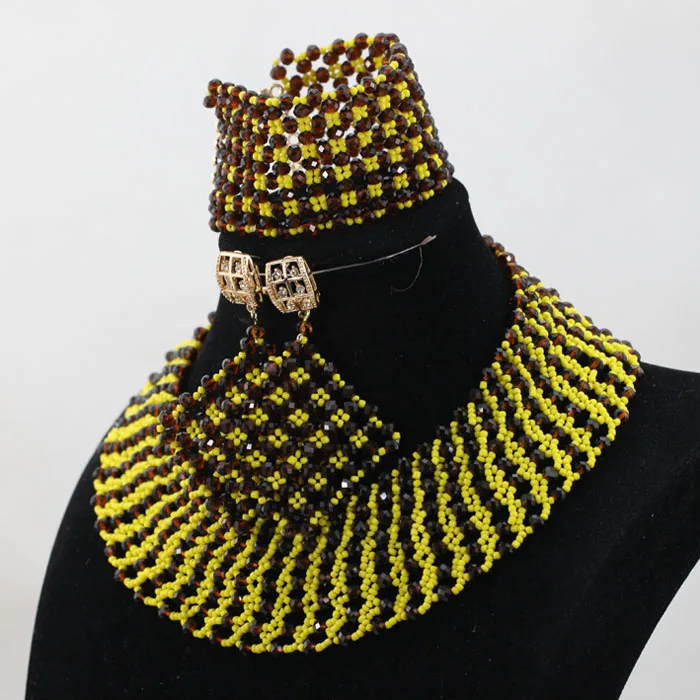 2017 Королевский синий нигерийский Свадебный набор ювелирных изделий с крупными