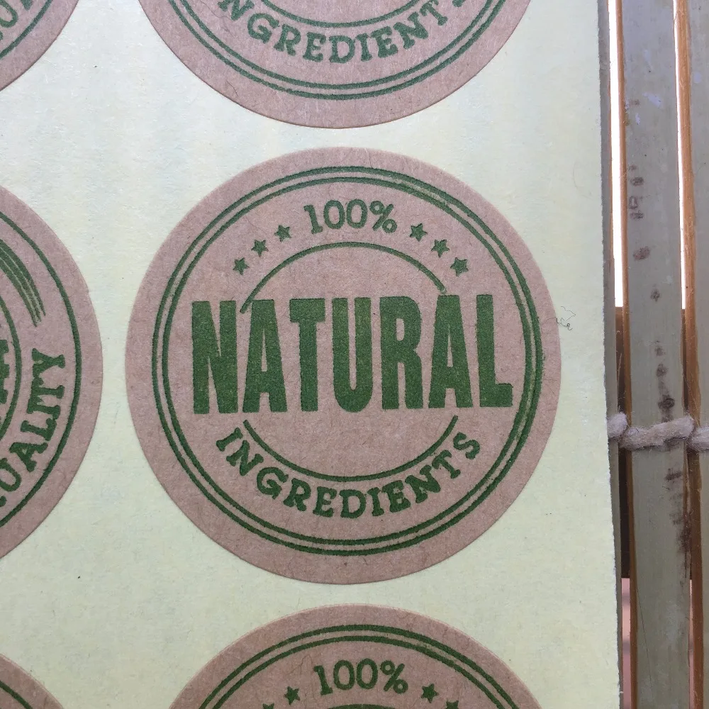 480 шт./компл. &quot100% органическая&quot Крафтовая закругленная наклейка для упаковки
