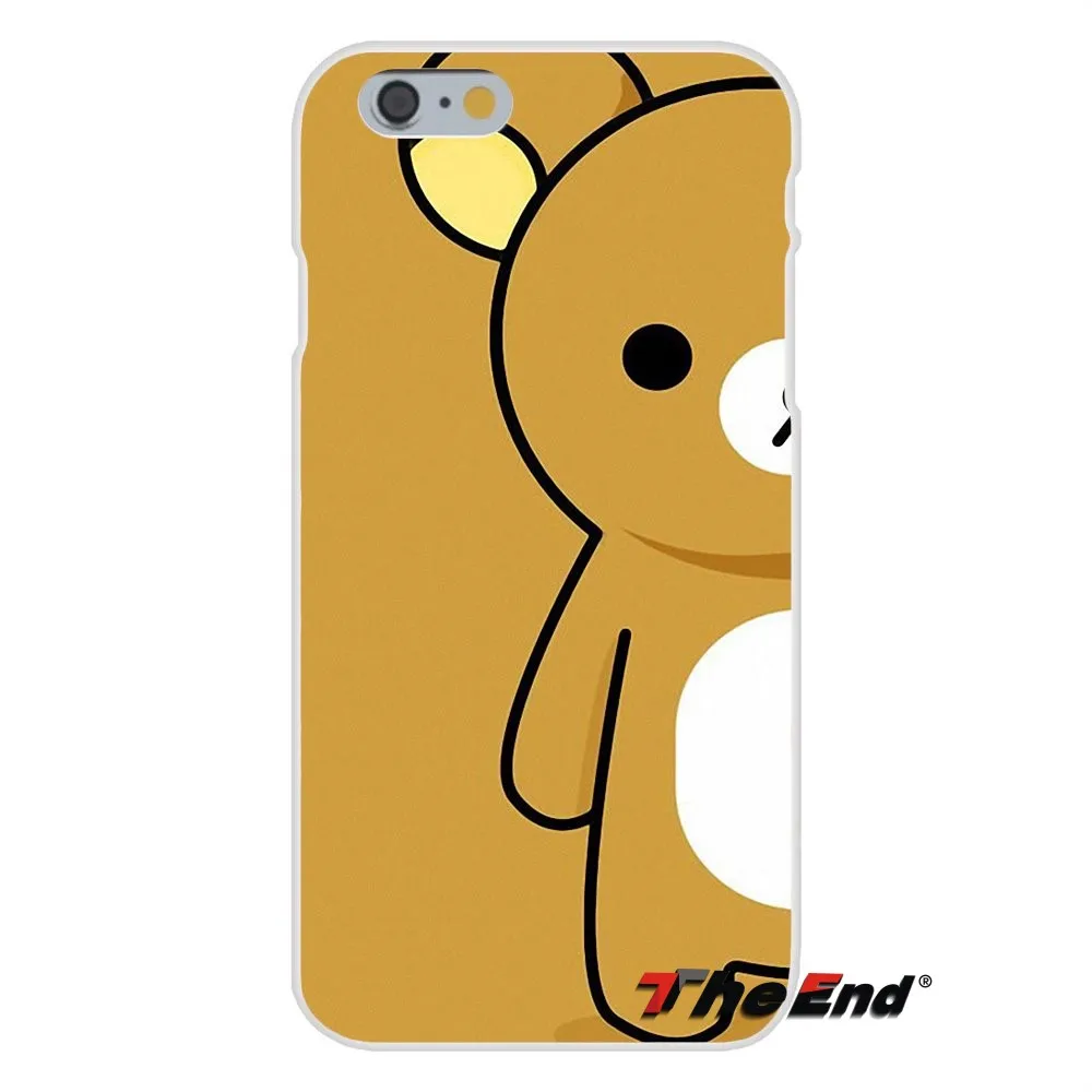 Милый мультяшный японский Мягкий силиконовый чехол с медведем Rilakkuma для iPhone X 4 4S 5