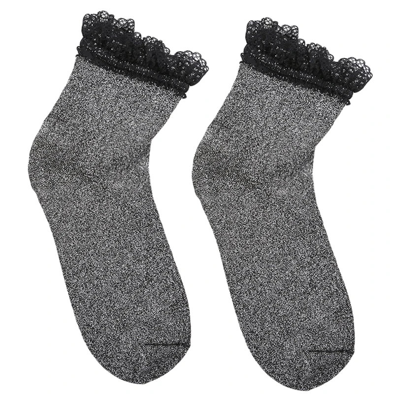 Забавные милые элегантные носки новые модные блестящие зимние теплые женские