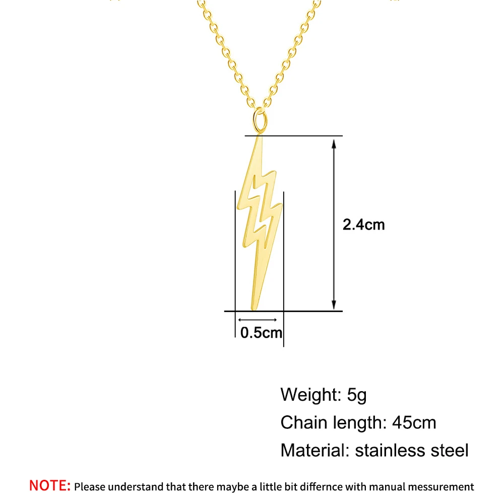 Новейший кулон с рисунком молнии для женщин и мужчин 45 см цепочка не выцветает из
