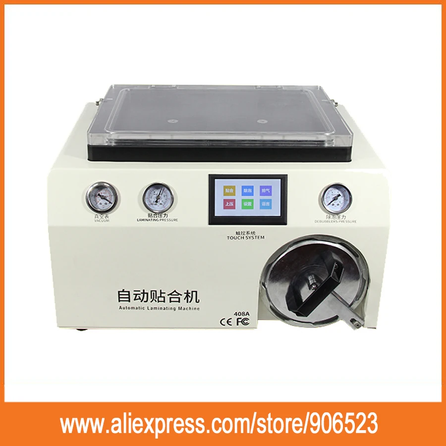 Ламинатор с ЖК дисплеем для сотового телефона 408A и аппарат удаления пузырей