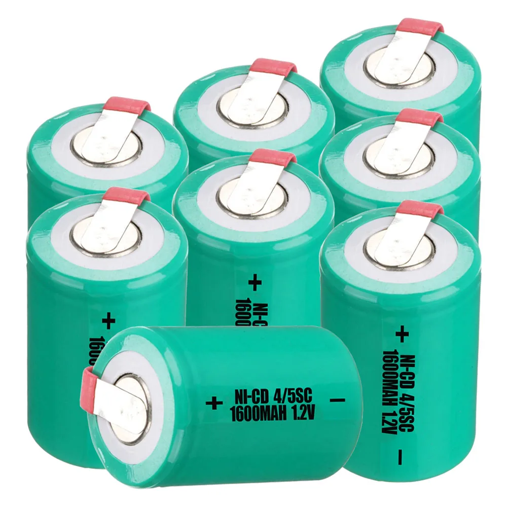 8 шт 4/5SC батареи 1 2 V SUBC перезаряжаемые 1600mah плоский верхний цвет