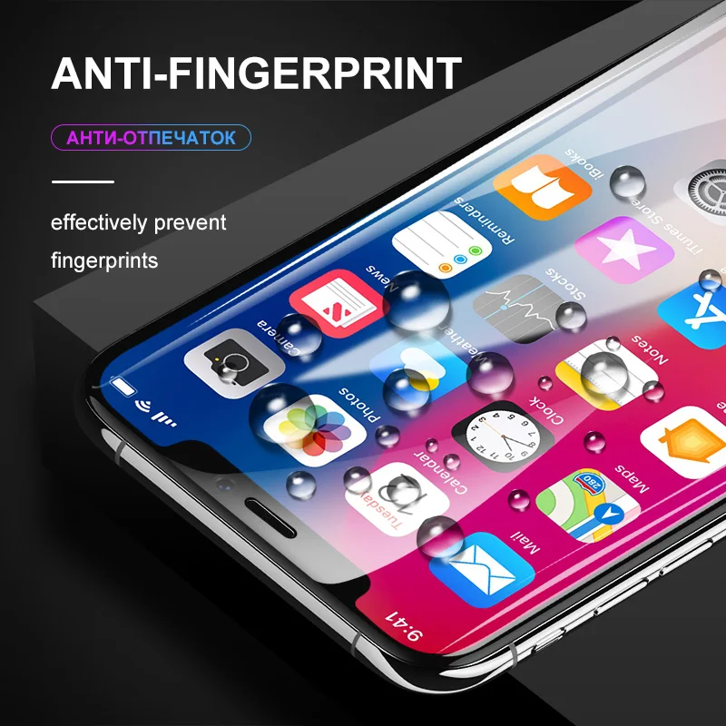 

2Pcs/lot 9D Protective Glass on For iPhone 6 6s 7 8 Plus glass Full Cover iPhone X Xr Xs Max Screen Protector Tempered Glass