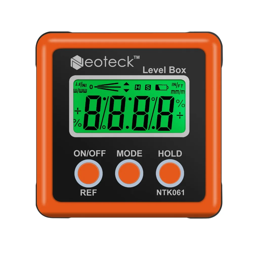 Neoteck Precision Digital Inclinometer Electron Goniometers 4*90 Degree Magnetic Base Digital Protractor Angle Finder Bevel Box
