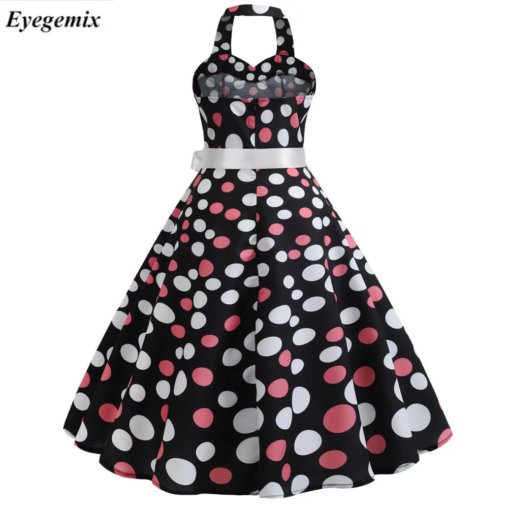 Пикантные держатель вечерние платье 2019 ретро в горошек Хепберн Винтаж 50-х 60-х