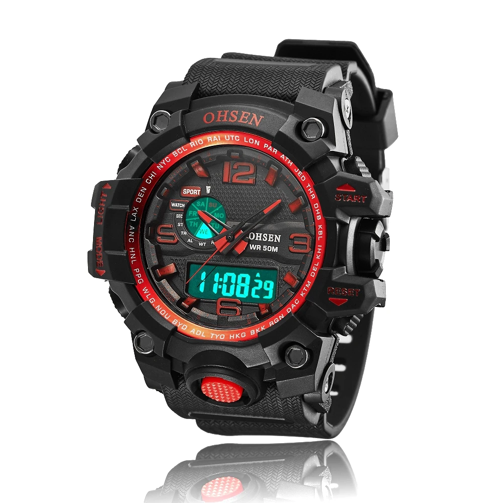 Новые модные мужские спортивные часы хорошего качества водонепроницаемые