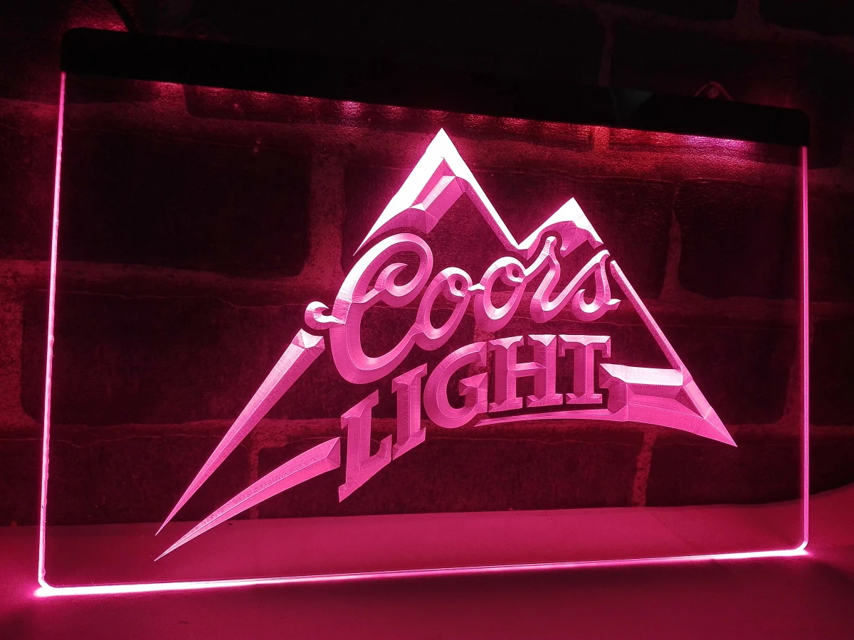 LA004 светлое пиво Coors Бар Паб логотип светодиодный неоновый Световой значок для
