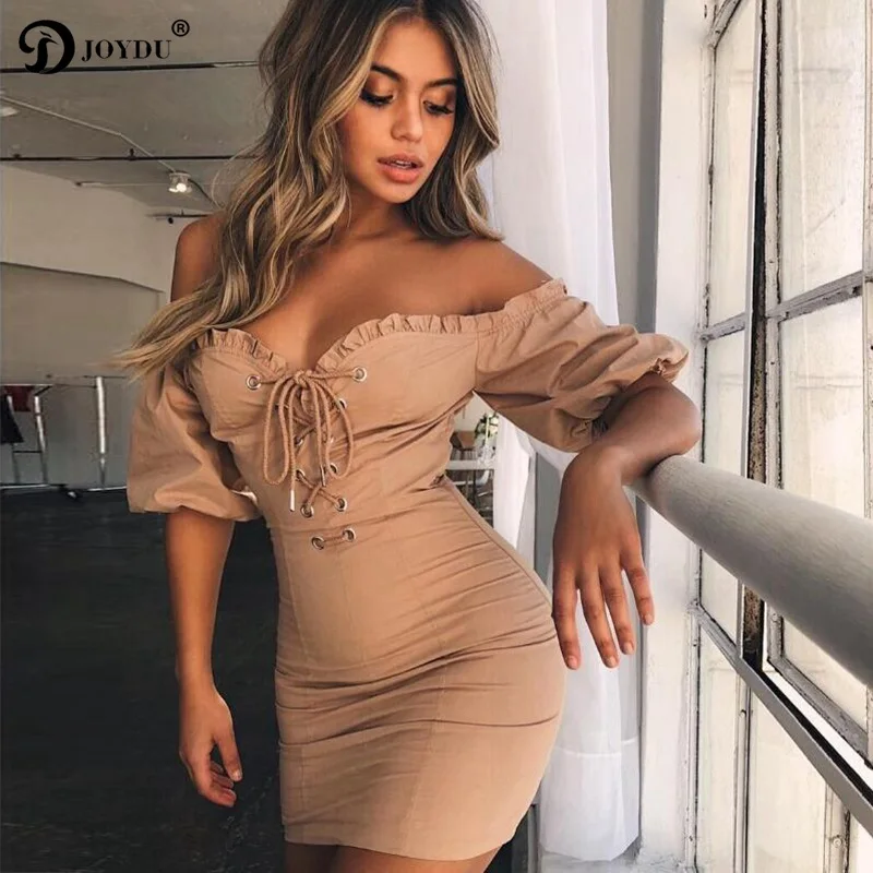 JOYDU бренд Boho платья для Для женщин 2018 Новый Chic летнее платье Фонари рукавом
