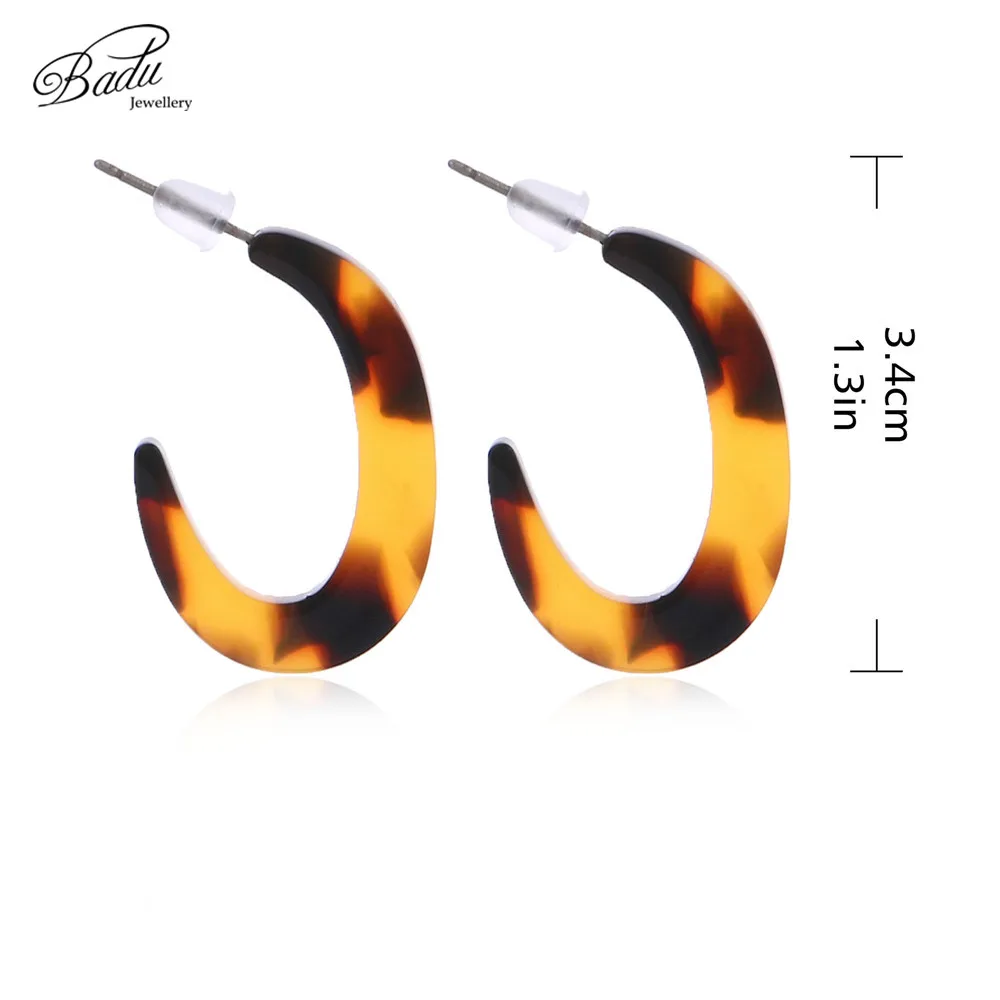 

Badu Leopard Acrylic Earrings for Women Vintage Studs Women Fashion Jewelry Gift for Girls Wholesale Halloween Party