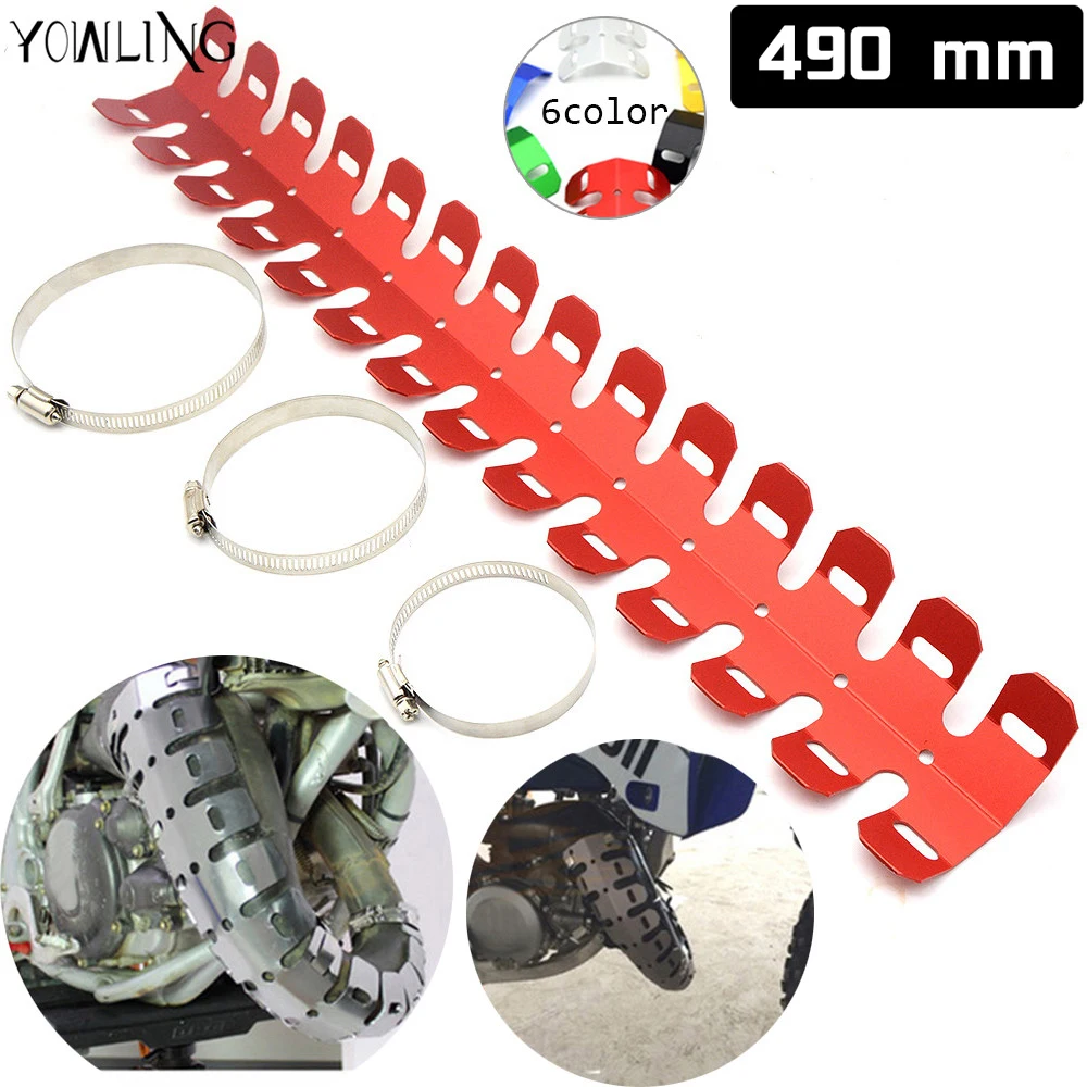 

490mm Exhaust Cover Muffler Heat Shield Cover Heel Guard Exhaust Decorative Pipe For RC 125 200 390 350 EXC 990 SM 450 125SX
