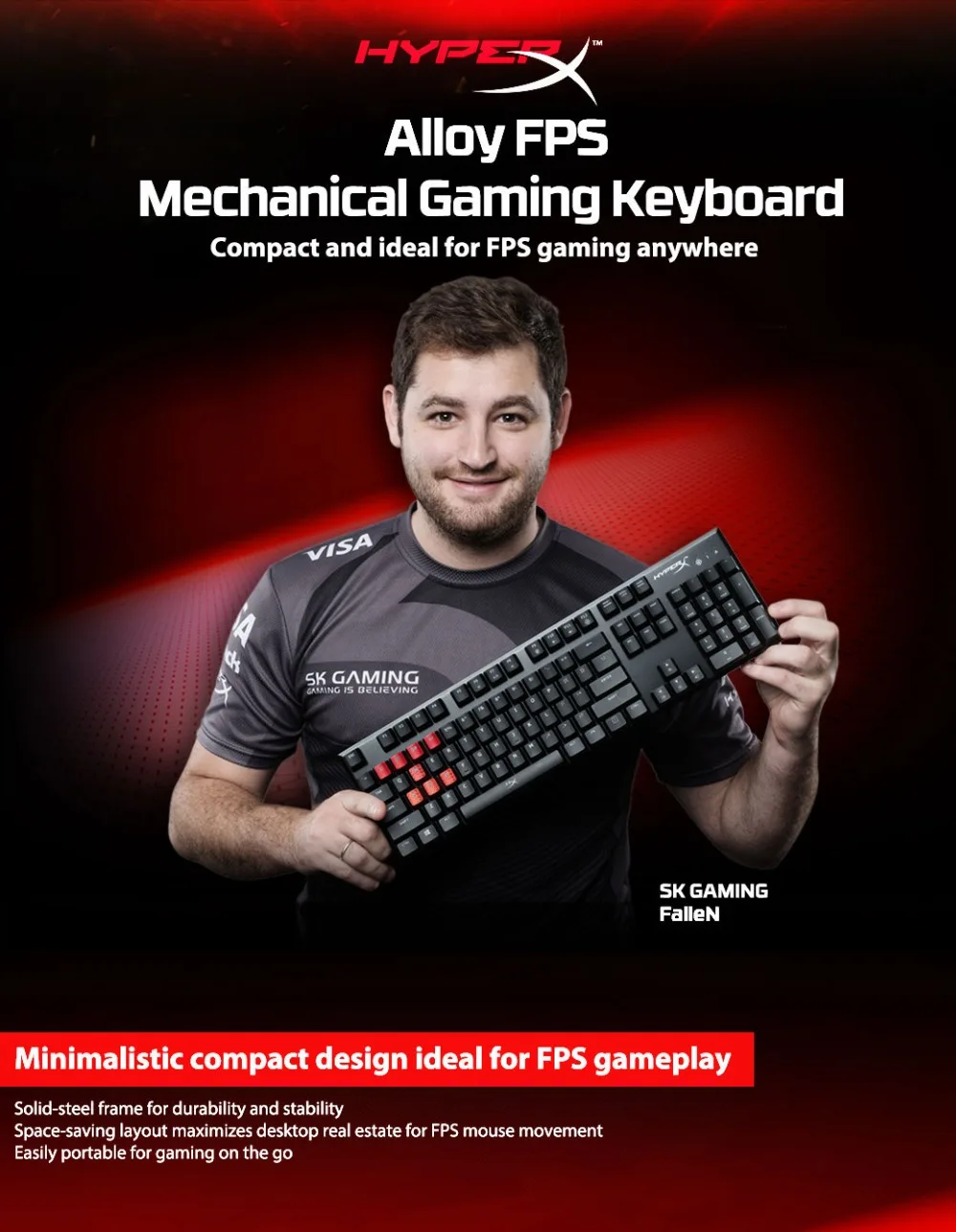 HyperX Alloy FPS Механическая игровая клавиатура с подсветкой светодиодный анти-ореолы и полный n-ключ функции опрокидывания