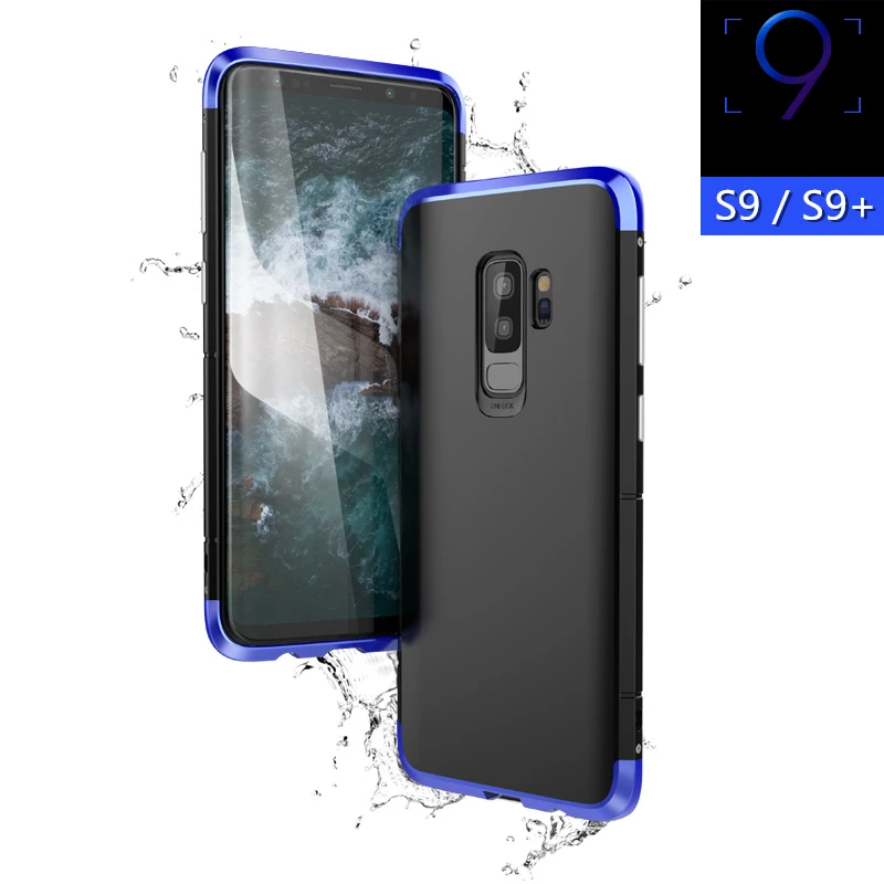 Очень прочный бампер для samsung Galaxy S9 чехол плюс задняя крышка S 9 металлический