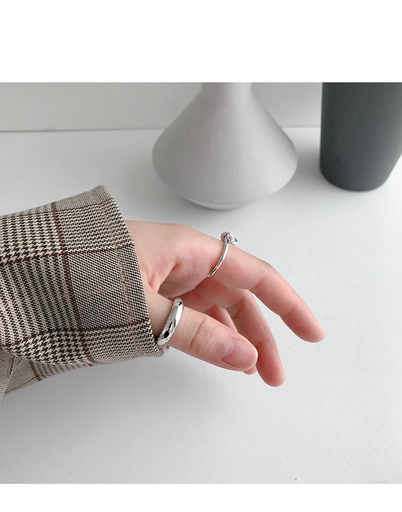 925 стерлингового серебра обручальные кольца для женщин anillos, минималистский цвет золотистый Геометрическая дуги поверхности ювелирное серебряное кольцо