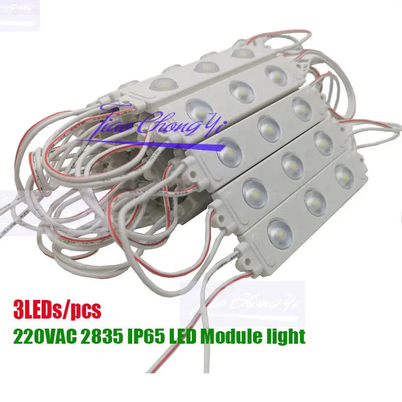 

Новый 20 шт. AC 220V 2W 2835 SMD Холодный Белый 12000K 3 светодиодный впрыска светодиодный модуль с объективом Лидер продаж