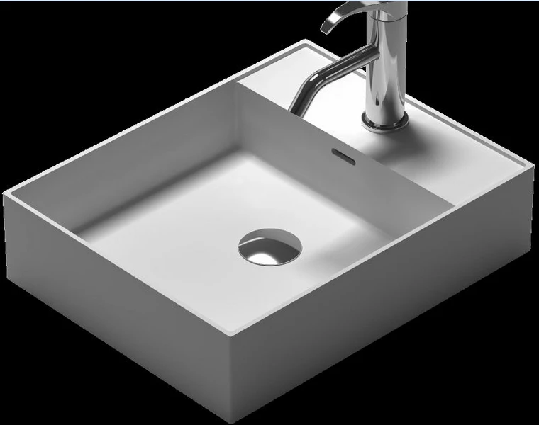

Rectangular Bathroom Solid Surface Stone Above Counter Sink Corian Washbasin XRS38338