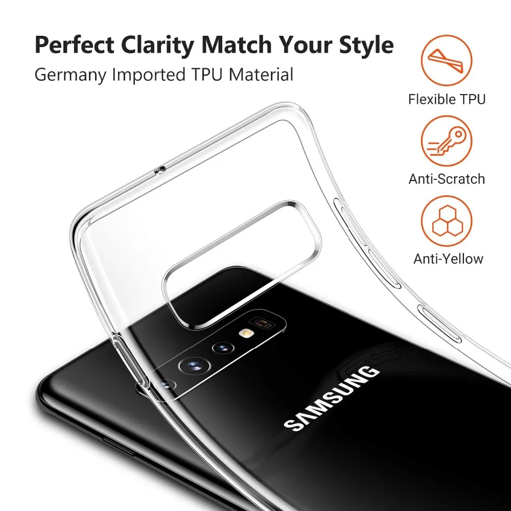 Силиконовый прозрачный чехол для Samsung S10 E Plus Lite A50 A10 A20 A30 A7 2018 тонкий гелевый Чехол