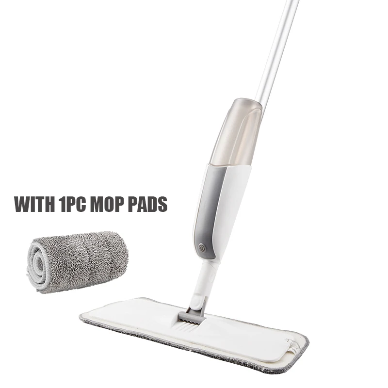 white 1 pcs Швабра с распылителем для деревянных полов, Пылезащитная швабра с микрофиброй, машинная моющаяся Подушечка для быстрого пылесоса, бутылка для воды многоразового использования - Цвет: white 1 pcs