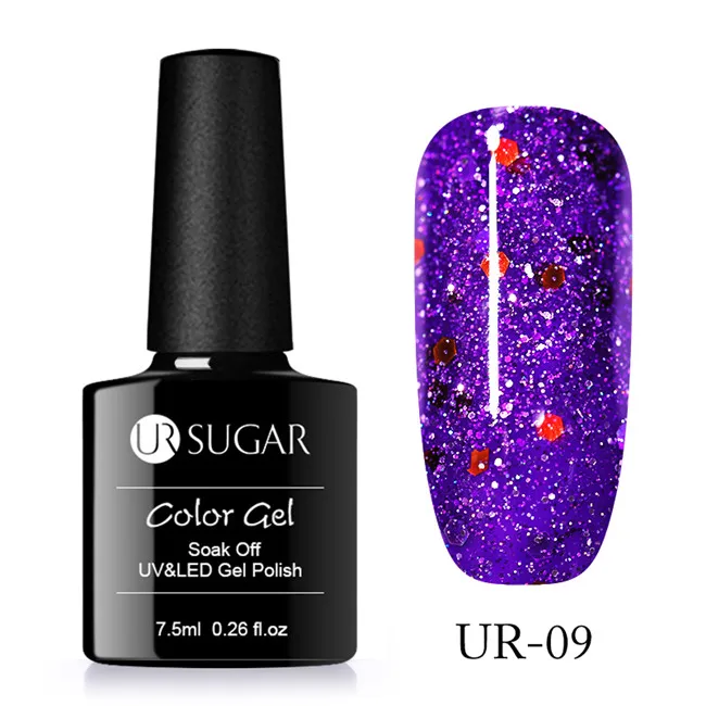 UR09 UR сахар 7,5 ml замочить от УФ-голографическая Кристалл Гель-лак лазерные блестки Лаки гель ногтей лак - Цвет: UR09