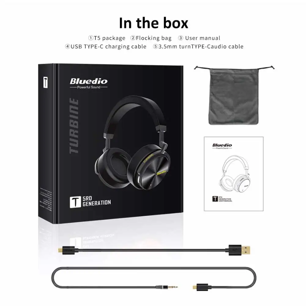 Bluedio T5 наушники с активным шумоподавлением беспроводная bluetooth гарнитура