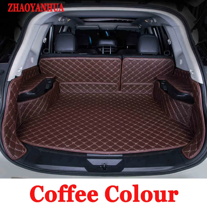 

ZHAOYANHUA Car trunk mats Case for Peugeot 206 207 308sw 3008 4008 508 rcz 5D Waterproof car-styling leather Anti-slip carpet li