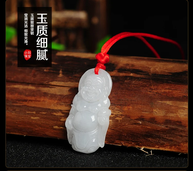Natural light green yu white waxy LeBron standing Buddha Pendant | Украшения и аксессуары