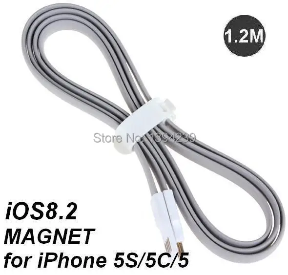 500pcs/Lot 1.2M 8Pin Multi Color Magnet USB Data Cable Sync Charge for apple iPhone 7 7plus 6 6s Plus 5 iPad mini iOS 9.3 10 | Мобильные