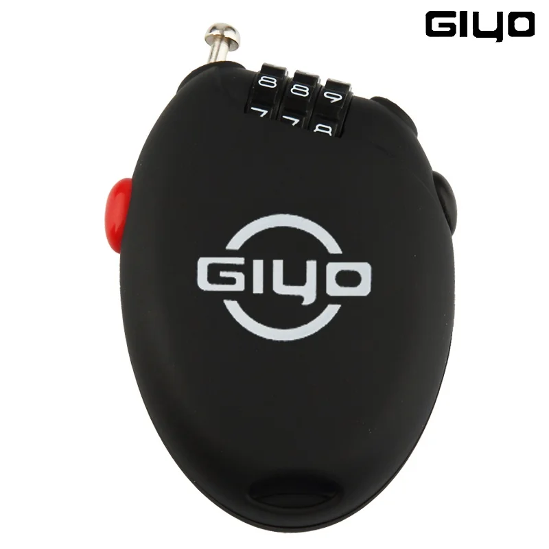 

Giyo Bike Multi Function Mini Cable Lock Bicycle 3 Digit Password Coded Lock Cycling Anti Theft Retractable Wire Line Lock