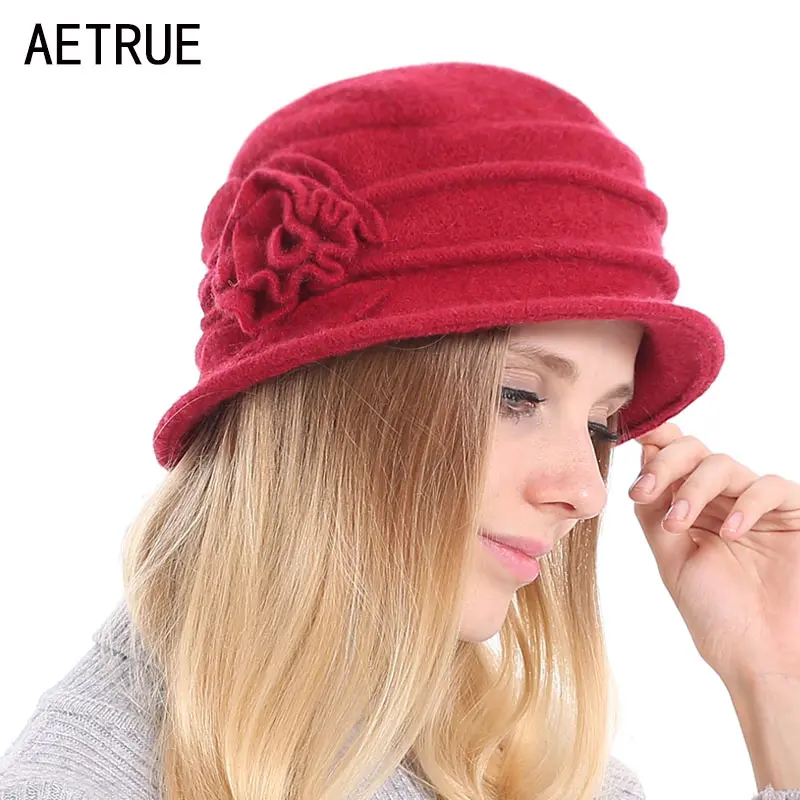 Женские фетровые шляпы AETRUE из 100% шерсти женские зимние шапки с чистым куполом для